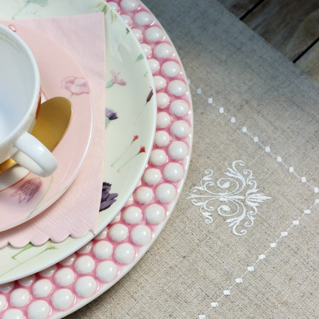 Leinen Tischset Abwaschbar beige Élégance