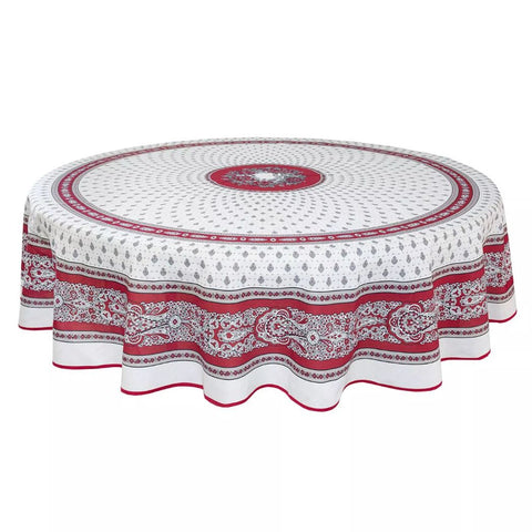Abwaschbare Tischdecke Rund Rot-Weiß – Apropos-Provence